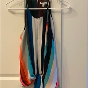 Express Multi Colored Front Tie Blouse